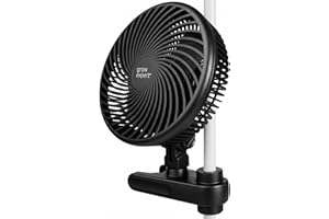 Grow Expert Oszillierender Clip-Ventilator für Growbox & Growzelte EC-Motor mit 10 Stufen, 32 dB(A), 250 cm Kabel – Umluftventilator für Luftzirkulation & gesundes Pflanzenwachstum (1 Stück)