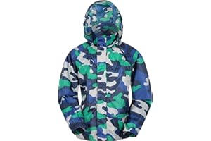 Mountain Warehouse Printed Kids Waterproof Pakka Jacket Raincoat Pack Away Coat Foldable Cagoule Mac Sac