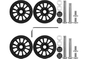 GUGULUZA 4 sztuki kół zapasowych 50 mm z osią do walizki bagażowej z podwójnym kołem, czarne