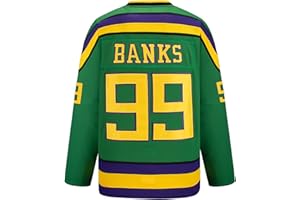 Gmjay Adam Banks # 99 Mighty Ducks Hockey sobre Hielo Película Hockey Jersey S-XXXL,L