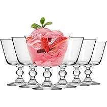 Krosno IJscoupes set van 6 | 350 ml | Dessertkommen | Perfect voor thuis, restaurants en feestjes | Vaatwasmachinebestendig | Loodvrij kristalglas
