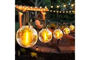 PBGMRT Festoon Lights Outdoor Mains Powered - 33Ft 10m G40 Garden String Lights with Shatterproof LED Bulbs Waterproof for Outside Patio Gazebo Pergola Backyard