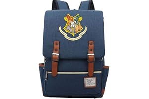 XAXBXC Harry P School Bags Backpack,Badger Hogwarts College Casual Rucksack Fashion Travel Bag Boy Girl Children Book Bag Schoolbag Drak Blue, Large