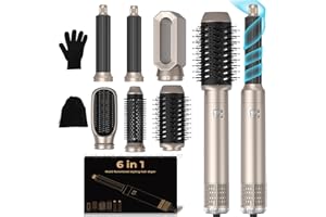 ‎MOGAWAVE Haarstyler 6 in 1, 1000w Hairstyler Air Styler Pro Föhn Haarstyling Geräte, Rundbürstenföhn Ionen Lockenstab mit Luft, Föhnbürste, für Haar Volumen,Trocknen,Glätten, Hair Dryer Brush Set