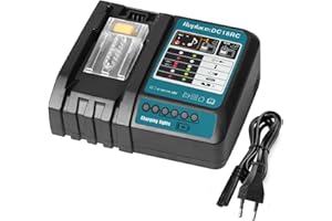 Cargador de reemplazo QUPERR DC18RC para Makita DC18RA DC18RD DC18SD DC18SF – Compatible con baterías de Litio Makita de 14.4V a 18V BL1830 BL1840 BL1850 BL1430 BL1815N etc.