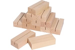 Srvnpioy 20Pcs Wooden Place Cards Holders for Tables, 7x3x1.8 cm, Table Number Holders for Weddings, Table Name Photo Picture Holders Wood Stands for Acrylic Signs Christmas Home Decorations