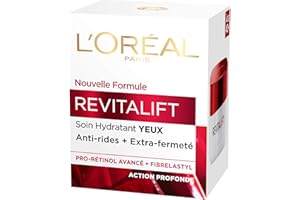 L'Oréal Paris - Soin Yeux Hydratant Visage Anti-Âge - Anti-Rides, Extra-Fermeté & Tonifiant - Enrichi en Pro-Rétinol Avancé & Fibrelastyl - Tous Types de Peaux - Revitalift - 15 ml