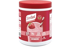 ‎SLIMFAST SlimFast Milchshake Pulver Erdbeere I Kalorienreduzierter Diät-Shake mit hohem Eiweißanteil I Diät-Pulver für eine gewichtskontrollierende Ernährung I Nur 225 Kalorien pro Protein-Shake I 365 g