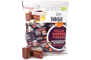 SUPER FUDGiO Ekologiczne cukierki - kawa - wegańskie i bezglutenowe - organiczne cukierki karmelowe bez oleju palmowego - z ekologicznym mlekiem kokosowym i cukrem kokosowym | 150 g