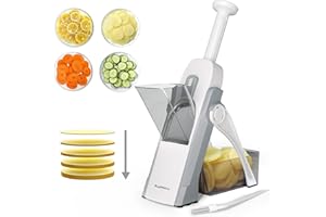 SUPMAKIN Mandoline sûre pour la cuisine, trancheuse de pommes de terre, trancheuse de nourriture mandoline, coupe-friture, coupe-frites, préparation des repas de chef de cuisine (juste trancher)