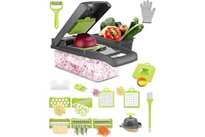 Omesiry 18 en 1 - Cortador de verduras multifunción con 7 cuchillas ajustable