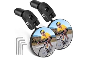 Flintronic 2PCS Bike Mirror, HD Bicycle Mirror Rearview, 360° Rotatable Bicycle Handlebar mirror, Adjustable Rear View Mirrors for Handlebar 17.4-22mm, Convex Lens for Mountain Road Bike, Scooter
