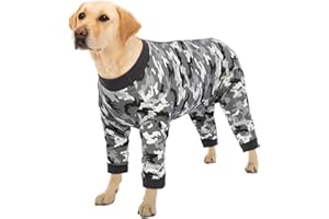 Kuoser Body para perros después de la operación para perros grandes, pijama de una sola pieza, cuerpo quirúrgico para perros de castración, traje para perros con piernas de manga larga para perros Op