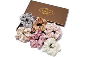 Lolalet Gumki dla kobiet i dziewcząt, satynowe gumki do włosów, miękkie niż jedwabne gumki do włosów, duży gumka do kucyka z elastycznymi opaskami do włosów, do grubych, cienkich, kręconych włosów, 6