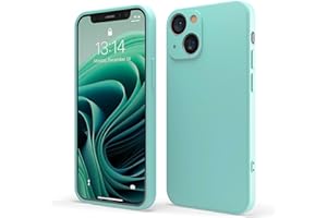 Red Ember, Funda ultrafina a prueba de golpes para iPhone 14 Plus, de silicona líquida con acabado mate, con forro de microfibra suave antiarañazos, Verde menta