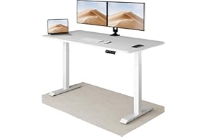 Desktronic Height Adjustable Desk 160 x 80 cm - Fast Dual Motor Sit Stand desk - Very Stable Electric Standing Desk - One-Piece Tabletop Stand Up Desk- Touchscreen controller Standing Desk