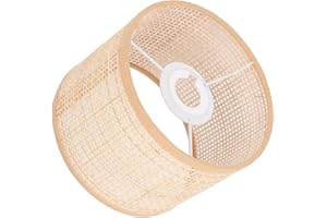 VINGVO Pantallas de Lámpara, Pantalla de Lámpara de Ratán E27 E14, Pantallas de Lámpara Pequeñas para Lámparas de Pie de Mesa para Sala de Estar, Dormitorio, Lámpara de Mesa y Luz de