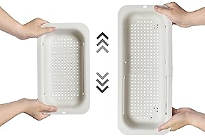 SÖLMO Sølmo sitko do zlewozmywaka, wysuwane, wszechstronne i ergonomiczne wzornictwo, sitko do ociekania – nie zajmuje dużo miejsca i jest odporne na wysokie temperatury, do osuszania makaronu, rozmrażania