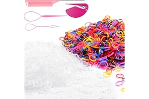 ZINGSO 2000 sztuk mini elastycznych gumek do włosów, elastyczne gumki do włosów, małe gumowe opaski do włosów dla dzieci, niemowląt, dziewczynek, bez obrażeń (1000 przezroczystych + 1000 szt. głębokich