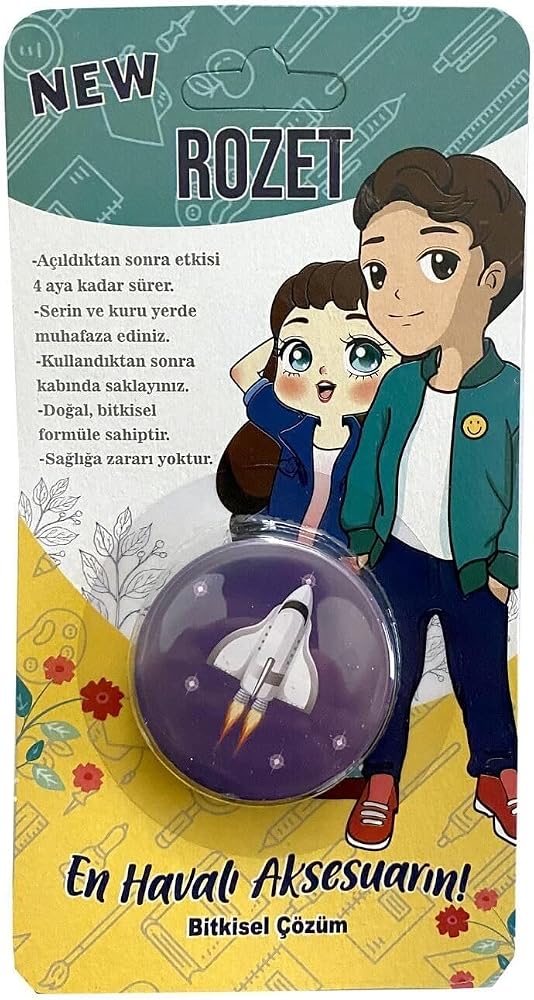 Rosmarin Lilafix kafa biti tedavisi, bitkisel kovucu, doğal kız çocukları için saç bantları klipsler, erkek göğüs rozeti, bitlere karşı iğne önleme 5'li paket (erkek çocuk rozeti 5 adet)