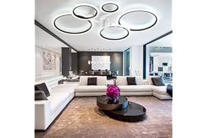 KVOYYIRA Ventilateur Plafond avec Lumiere LED Dimmable Et Télécommande APP, Lustre Ventilateur DC Réversible Silencieux, Plafonnier Ventilateur Moderne 6 Vitesses Timer pour Chambre Salon