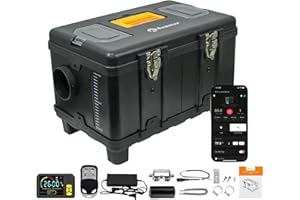 Sunster 12/24V&110-240V Portable Diesel Heater，8KW Toolbox Night Parking Heater with APP Control, LCD Monitor, Ventilation Mode & Auto Start-Stop for Campervan Car Trucks Bus RV Trailer