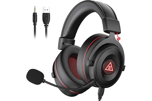 EKSA Casque Gaming, Son Surround 7.1 Casque Gamer Filaire avec ENC Antibruit Micro avec USB/Audio Jack 3,5mm, avec Lumière LED pour PC/Switch/PS4/PS5/Xbox