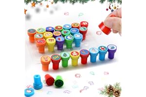 TZQFROCE 26 Stück Weihnachts Selbstfärbende Stempelset Kinder Set für Ab 2 Jahre - Mini Stempel Weihnachten - Mitgebsel Kindergeburtstag