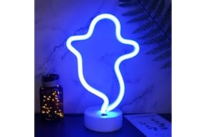 YIVIYAR Ghost Neon Lights - Night Light LED Sign USB/Battery Powered Ghost Decor for Halloween Party & Office/Home Decor