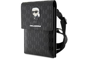 CG MOBILE KARL LAGERFELD KLWBSAKHPKK - Funda con diseño de monograma Saffiano, color negro, Negro