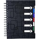240 Sheets (120 Pages) A5 Spiral Notebook with Divider Labels | Spiral Notebook with Dividers Office in 5 Colours, A5 Tabbed