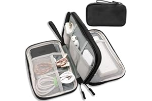 Teskyer Borsa Organizer Cavi, Impermeabile, Borsa Porta Accessori da Viaggio, Borsa Accessori Elettronici, Nero
