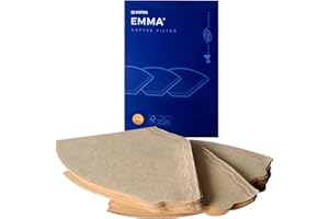 Carte Dozio - Filtro in carta EMMA by Konos per caffè, non sbiancato, naturale, dalla forma a cono, per caffè all'americana, realizzi fino a 4 tazze, confezione da 100 pezzi