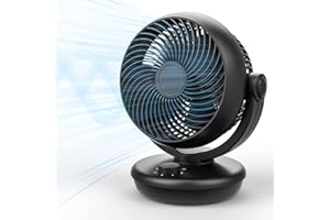 Dreamhigh® Ventilatore Da Scrivania Silenzioso 35 dB, 3 Velocità, Oscillazione 70°, Inclinazione 100°, Ventilatore Piccolo Da Tavolo Per Ufficio E Camera, Basso Consumo 35 W