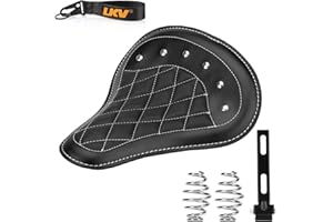 LKV Motorcycle Solo Driver Seat with Seatbase Mounting Hardware Kit Custom Chopper Bobber Seats Universal Fit for Harley Davidson Sportster XL 1200 883 48