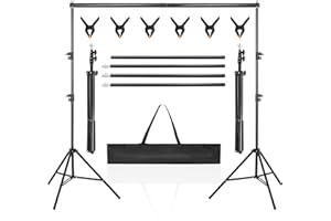 IPEB Backdrop Stands 2M×3M/6.5ft×10ft Photo Background Stand System with Carrying Bag Adjustable Photography Background Support System Stand for Wedding Parties Photo Video Studio Screen