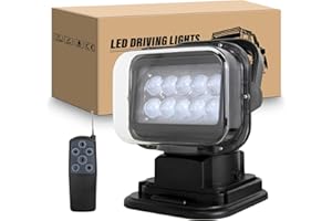 RIGIDON 5D 50W Lampe de travail aimanté, 12V 24V spot projecteur led lumière de recherche à distance, 360° Éclairage de Secours etanche pour offroad Voiture camions SUV 4x4 tracteur Bateau
