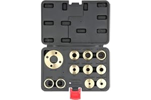 RUNQIN OUTDOOR 11pc Kit Guide Routeur Modèle Laiton Massif Ensembles Bagues Gabarit,Accessoire Adaptateur Contre-écrou Blocage Guide Douille pour Sous-Bases Routeur Style Câble Porter 5/16 à 1 po avec Étui Transport
