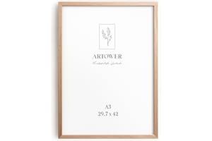 Artower® Ramka na zdjęcia w formacie A3-30 x 42 cm, z naturalnego drewna dębowego, duża, cienka ramka na zdjęcia i plakat do kolażu, ramka na zdjęcia 29,7 x 42 cm, drewniana ramka na zdjęcia
