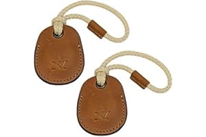 NY NEYYOS NEYYOS - Airtag Anhänger aus Echtem Leder, Air Tag Tracker, Hülle Tragbar & Schlüsselanhänger, Schutzhülle Schlüsselfinder, Holder, Keychain Halter Case ([2er Pack Braun], B)
