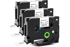MarkField Compatible Label Tape Replacement for Brother P Touch TZ TZe-241 18mm 0.7 Laminated Cassette, for PT-550 900 D400 D450 D600 P700 P910BT 2430PC, Black on White, 3 Pack