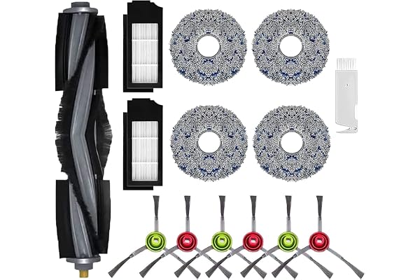 Kit d'accessoires Rechange pour Ecovacs Deebot X1 Omni, X1 e Omni, X1 Turbo, T10 Turbo/Omni Robot Aspirateur, 1 Brosse, 2 Filtres, 6 Brosses Latérales, 4 Chiffons Serpillères, 1 Brosse Nettoyage