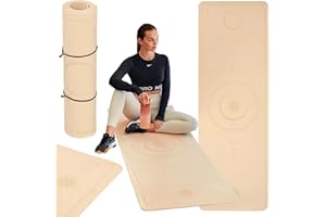 TREXO Esterilla de yoga de 183 x 61 cm y 6 mm de grosor, esterilla de yoga de TPE ecológico con superficie antideslizante, fuerte agarre en el suelo, resistente a daños, ligera