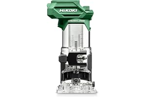 HiKOKI Batteridriven kantfräs M1808DA (18 V, Li-Ion, spänntång: 6/8 mm, dykdjup: 40 mm, tomgångsvarvtal: 10 000-30 000 min-1, borstlös, tillbehör, i transportväska, utan batteri och laddare)
