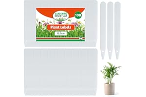 SOL 100pk Plant Labels for Outdoor Plants, 12.7cm Plastic Plant Label for Gardening, Ideal for Naming Plants, Durable Plastic Garden Tags, Reusable Seed Markers, Flexible & Easy to Insert & Write