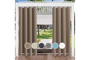 ‎AIYAOO Aiyaoo Outdoor Vorhang Balkon 172x225cm (1 Stück), Wasserdicht Sichtschutz Sonnenschutz für Balkon Terrasse Veranda Pergola Gartenlaube, Braun