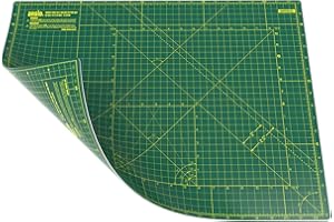 ANSIO Craft Cutting Mat Self Healing A2 Double Sided 5 Layers - Quilting, Sewing, Scrapbook, Fabric & Papercraft - Imperial/Metric 22.5 Inch x 17 Inch / 59cm x 44cm - Green/Green