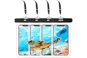 JOTO 4 Stück Wasserdicht Handyhülle, Waterproof Phone Case Unterwasser Hülle Handytasche für Handy bis 6.9" iPhone 14 13 12 11 Pro Max/Galaxy S22 S21 A13 A53 und Weiteren Smartphones -Klar