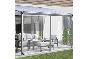 PXZYBD Rideaux D'extérieur Bâche Transparente Imperméable Panneaux Latéraux,0.5mm PVC Claire Étanche Rideau De Bâche,Pergola Véranda Gazebo Bâche avec Porte À Fermeture Éclair,W×H-2.3×2m(7.5 * 6.6ft)