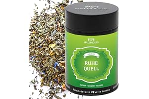 ‎HALLINGERS GENUSS MANUFAKTUR Hallingers Ruhequell - Loser Grün-Tee mit Papaya, Mango & Ananas (Dose) - Geschenk im Sommer & als perfektes Grillgeschenk | Geburtstag Glückwunsch Genesung Jahrestag Freundschaft